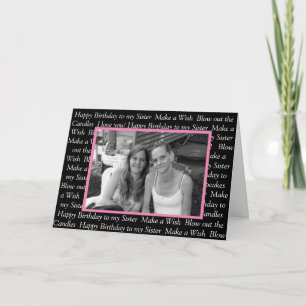 Personalized Photo Happy Birthday to my Sister Card