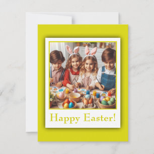 Personalized Photo Happy Easter Citrine Elegant Holiday Card