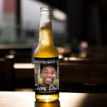Personalized Photo Happy Fathers Day Beer Bottle Label<br><div class="desc">These personalized minimal modern beer labels make a great addition to a beer gift, this fathers day! The template can all be changed to suit the occassion, so would be perfect for birthdays for him too. The font styles, sizes and colours can also be changed by clciking on the customize...</div>