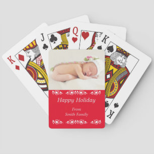 Personalized Photo Happy Holidays Playing Cards