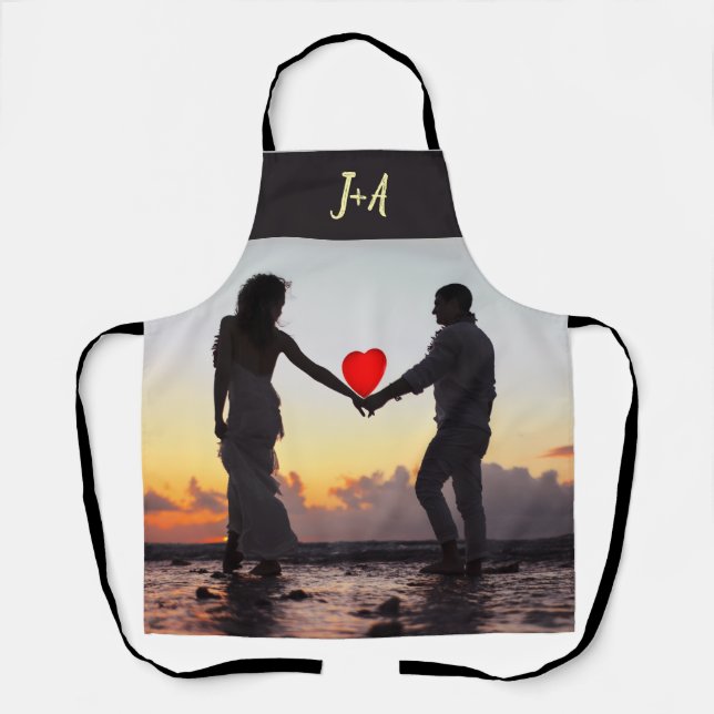 Personalized Photo Happy Valentine's Day Apron (Front)