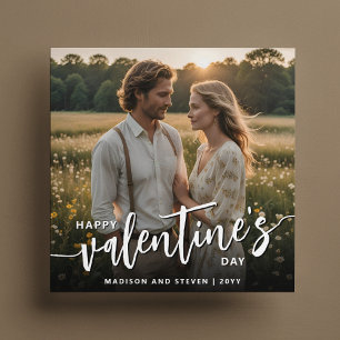 Personalized Photo Happy Valentine's Day Elegant Card