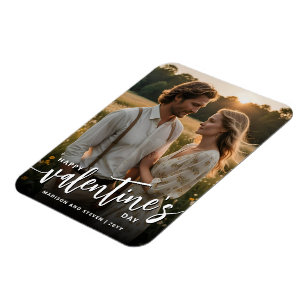 Personalized Photo Happy Valentine's Day Elegant Magnet