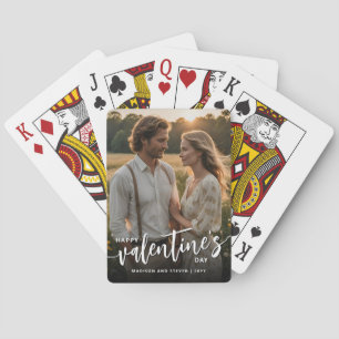 Personalized Photo Happy Valentine's Day Elegant Playing Cards