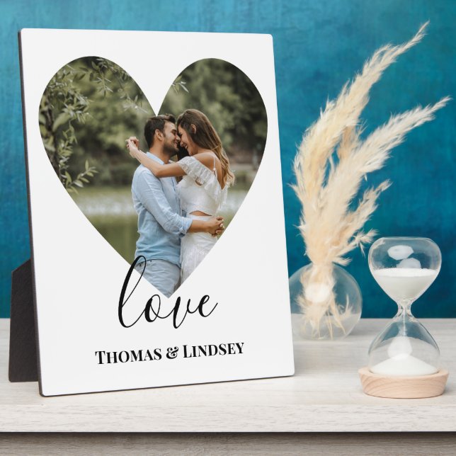 Personalized Photo Heart Frame Modern Calligraphy (Side)