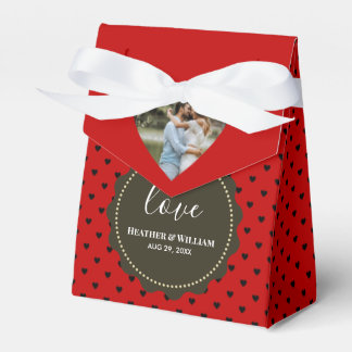 Personalized Photo Heart Frame Modern Calligraphy  Favor Box