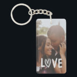 Personalized Photo Heart LOVE  Keychain<br><div class="desc">Show your love in a truly unique way with this personalized photo keepsake keychain featuring a heart detail in the LOVE text - Add your own photo to create a one-of-a-kind custom keyrings - Vibrant printing brings your photo and message of love to life This custom photo keychain makes expressing...</div>
