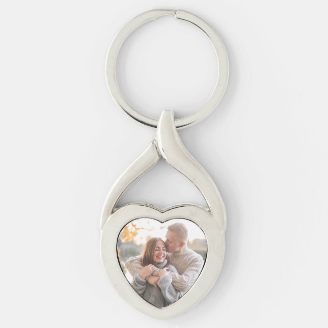 Personalized Photo Heart Shape Keychain (Front)