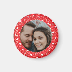 Personalized photo Hearts pattern  Magnet