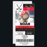 Personalized Photo Hockey Ticket Birthday Party<br><div class="desc">Custom Hockey Ticket Birthday Party Photo Invitation – Make Your Celebration Unforgettable!</div>