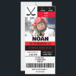 Personalized Photo Hockey Ticket Birthday Party<br><div class="desc">Custom Hockey Ticket Birthday Party Photo Invitation – Make Your Celebration Unforgettable!</div>