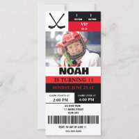 Personalized Photo Hockey Ticket Birthday Party