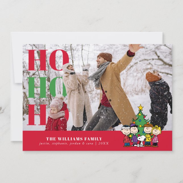 Personalized Photo Holiday Gang Around the Tree (Front)
