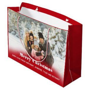 Personalized Photo Holiday or Christmas Large Gift Bag