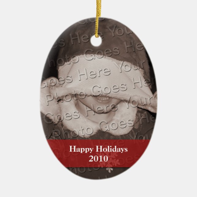 Personalized Photo Holiday Ornament (Front)