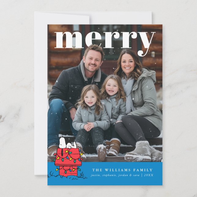 Personalized Photo Holiday Snoopy Doghouse (Front)