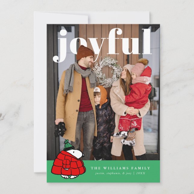 Personalized Photo Holiday Snoopy Puffer Jacket (Front)