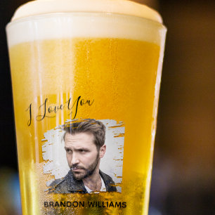 Personalized Photo I Love You Glass