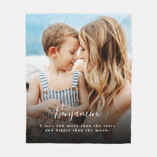Personalized Photo I Love You More Fleece Blanket
