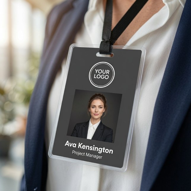 Personalized Photo ID Badge with Custom Logo  (Creator Uploaded)