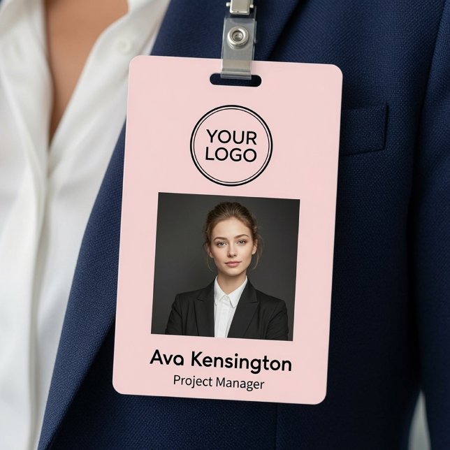 Personalized Photo ID Badge with Custom Logo  (Creator Uploaded)