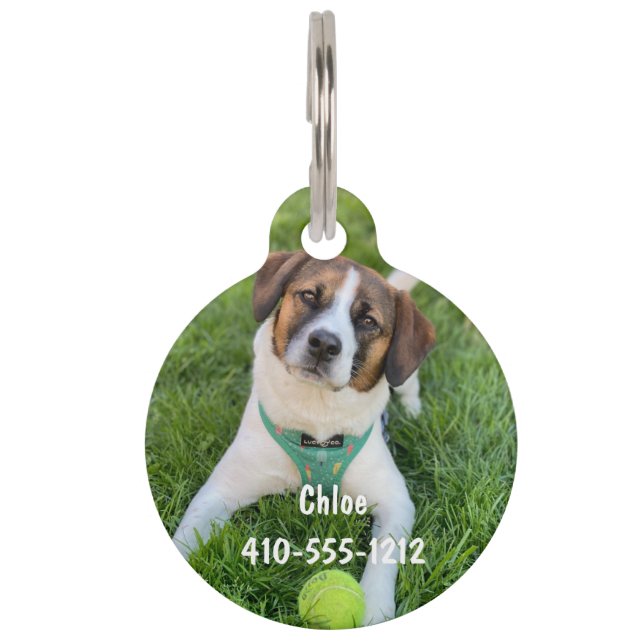Personalized Photo ID Dog Cat Tag  (Front)