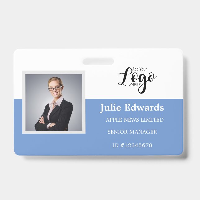 Personalized Photo ID & Logo security pass Badge (Front)