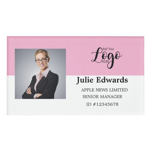 Personalized Photo ID & Logo security pass Badge (Front)
