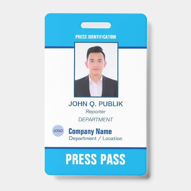 Personalized Photo ID Press Badge (Front)