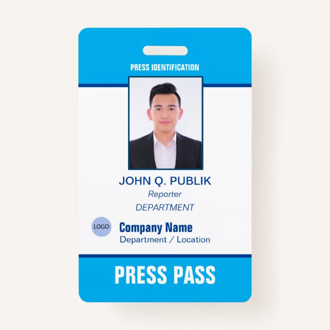 Personalized Photo ID Press Badge (Front)