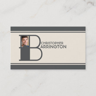 Personalized Photo Initial Letter B Monogram Business Card