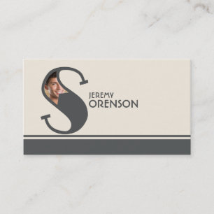 Personalized Photo Initial Letter S Monogram Business Card