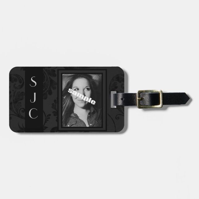 Personalized Photo & Initials Deluxe  Luggage Tag (Front Horizontal)