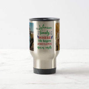 Personalized Photo Instagram and Family Name Travel Mug