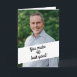Personalized Photo Joke Brother 50th Birthday Card<br><div class="desc">Personalized Photo Joke Brother 50th Birthday, a beautiful design intended for anyone looking for beautiful birthday cards for brother, birthday cards for elder brother or birthday cards for younger brother, this one would be cool. The design features a custom photo with some personalizable text, you could put in the age...</div>