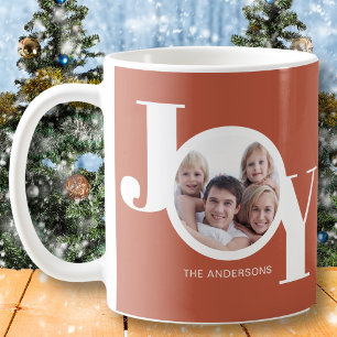 Personalized Photo Joy Rust Coffee Mug