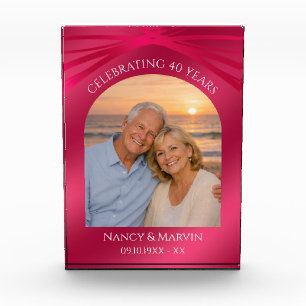 Personalized Photo Keepsake 40th Anniversary Gift Block