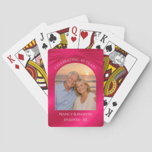 Personalized Photo Keepsake 40th Anniversary Gift Playing Cards