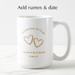 Personalized Photo Keepsake 50th Anniversary Gift Coffee Mug<br><div class="desc">Add the couple's names and photo to this stylish golden 50th wedding anniversary mug. The golden tan simple, modern script is not real foil but faux gold. All the elegant typography is editable. Personalize this special photo keepsake coffee mug with the couples names and wedding anniversary date for a beautiful...</div>