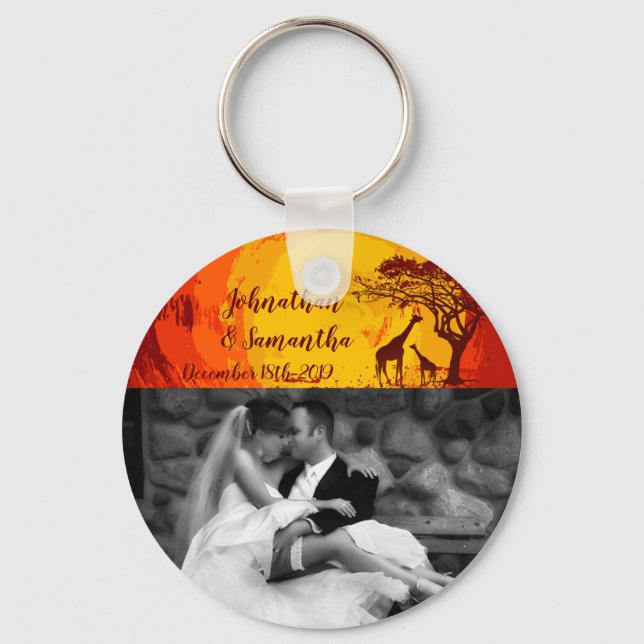 Personalized Photo Key Chain African Safari Giraff (Front)