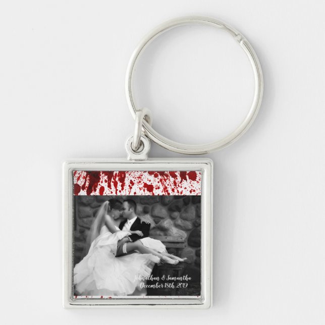 Personalized Photo Key Chain Blood Splatter Vampir (Front)