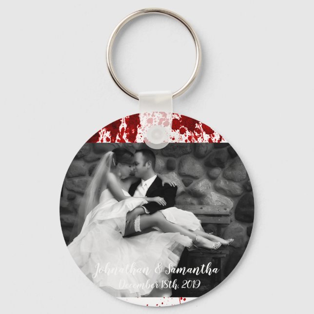 Personalized Photo Key Chain Blood Splatter Vampir (Front)