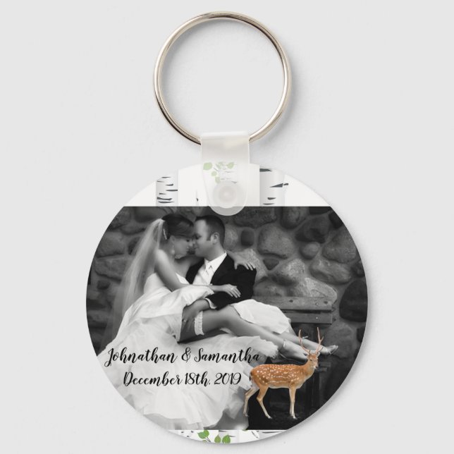 Personalized Photo Key Chain Deer Doe Buck Woodlan (Front)