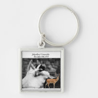 Personalized Photo Key Chain Deer Doe Woodland Buc