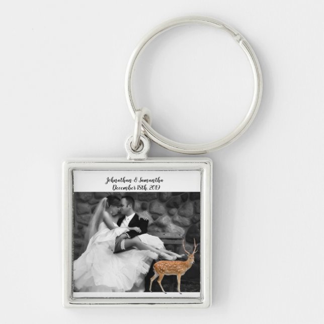 Personalized Photo Key Chain Deer Doe Woodland Buc (Front)
