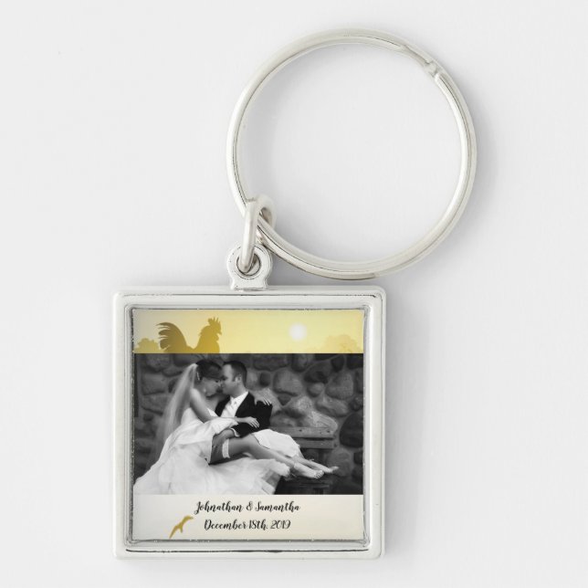 Personalized Photo Key Chain Sunny Morning Farm Co (Front)