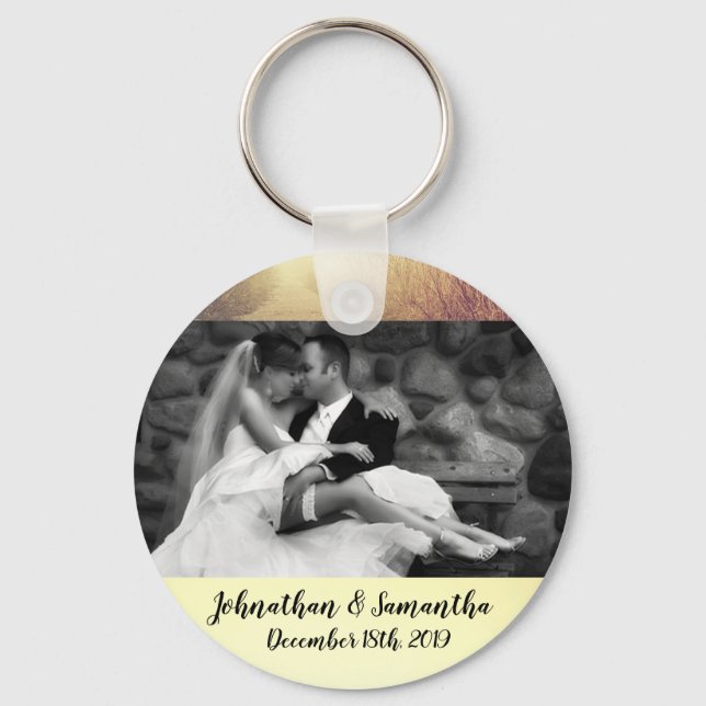 Personalized Photo Key Chain Sunrise Pathway Walkw (Front)