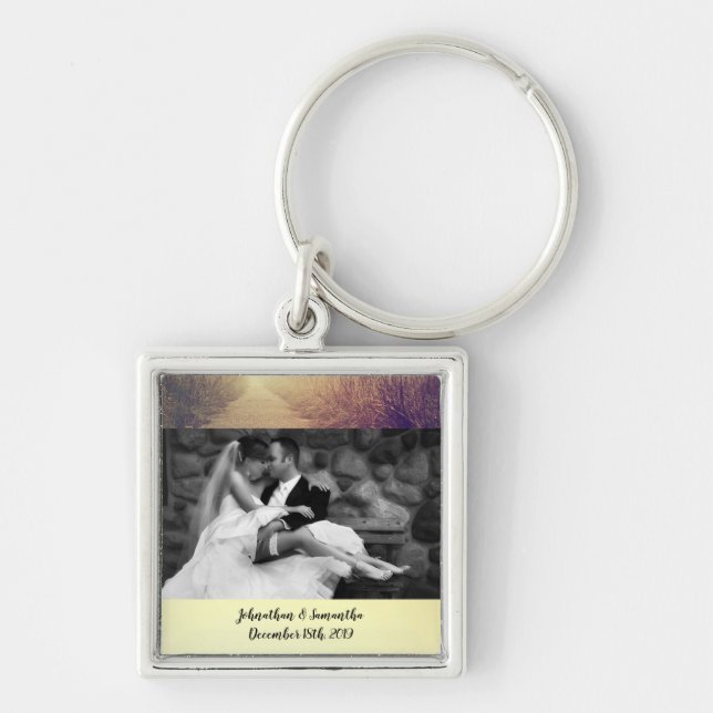 Personalized Photo Key Chain Sunrise Pathway Walkw (Front)