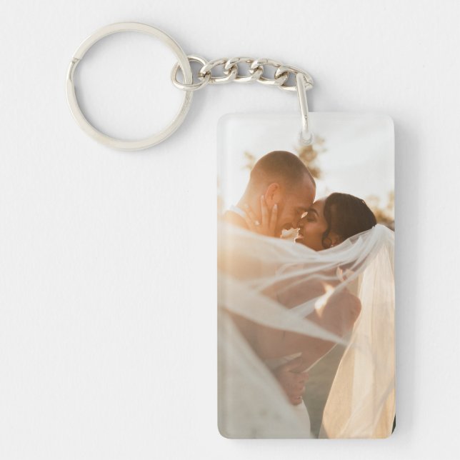 Personalized Photo Keychain with Custom Message (Front)