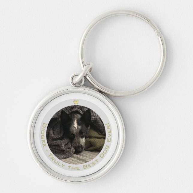 Personalized Photo Keychain with Text HAMbyWG - (Front)